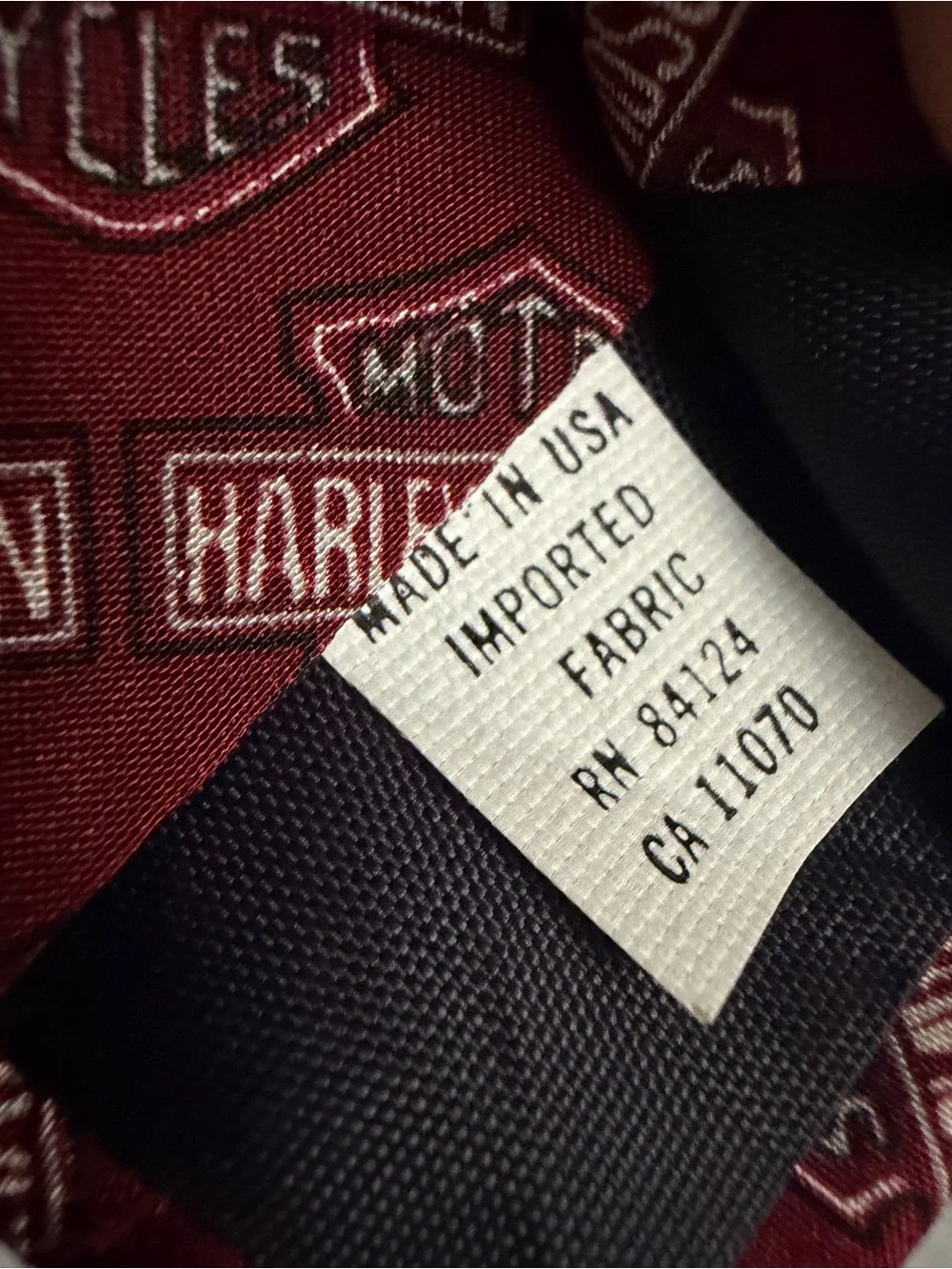 Ralph Marlin 90s Harley Davidson Classic Iconic Logo Burgundy Silk Tie RM Style